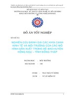 Nghiên cứu đánh giá các khía cạnh kinh tế và môi trường của các mô hình sản xuất trong đê bao huyện Hồng Ngự tỉnh Đồng Tháp