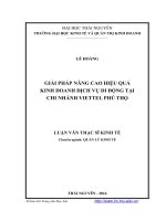 Giải pháp nâng cao hiệu quả kinh doanh dịch vụ di động tại Chi nhánh Viettel Phú Thọ