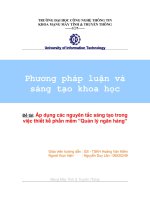 Áp dụng các nguyên tắc sáng tạo trong việc thiết kế phần mềm Quản lý ngân hàng