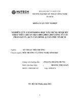 Nghiên cứu cơ sở khoa học xây dựng hệ thống quản lý môi trường theo tiêu chuẩn ISO 14001 2004 cho công ty cổ phần KYVY, khu công nghiệp Tân Bình, quận Tân Phú, thành phố Hồ Chí Minh