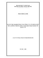 Quản trị marketing tại công ty cổ phần dệt Mùa đông trong bối cảnh hội nhập kinh tế quốc tế