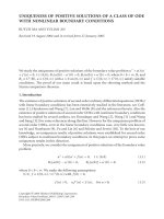 UNIQUENESS OF POSITIVE SOLUTIONS OF A CLASS OF ODE WITH NONLINEAR BOUNDARY CONDITIONS RUYUN MA AND pdf