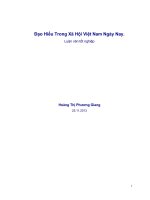 ĐẠO HIẾU TRONG XÃ HỘI VIỆT NAM THỜI NAY