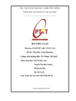 BÀI TIỂU LUẬN Môn học: CƠ SỞ DỮ LIỆU NÂNG : Tìm hiểu về hệ phân tán.