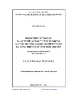 Hoàn thiện công tác quản lý dự án đầu tư xây dựng tại một số trường Cao đẳng trực thuộc Bộ Công Thương ở Tỉnh Thái Nguyên