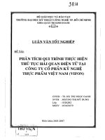 Phân tích quy trình thực hiện thủ tục hải quan điện tử tại công ty cổ phần Kỹ Nghệ Thực Phẩm Việt Nam (VIFON)