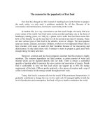 The reasons for the popularity of Fast food docx