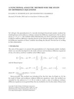 A FUNCTIONAL-ANALYTIC METHOD FOR THE STUDY OF DIFFERENCE EQUATIONS EUGENIA N. PETROPOULOU AND potx