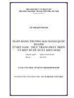 Ngân hàng thương mại ngoài quốc doanh ở Việt Nam thực trạng phát triển và một số đề xuất, kiến nghị