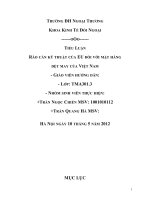 TIỂU LUẬN  RÀO CẢN KỸ THUẬT CỦA EU ĐỐI VỚI MẶT HÀNG DỆT MAY CỦA VIỆT NAM