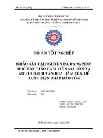 Khảo sát tài nguyên đa dạng sinh học tại Thảo Cầm Viên Sài Gòn và khu du lịch văn hóa Đầm Sen Đề xuất biện pháp bảo tồn