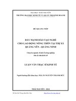 Đẩy mạnh đào tạo nghề cho lao động nông thôn tại thị xã Quảng Yên, Quảng Ninh