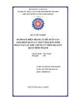 Đánh giá hiện trạng và đề xuất các giải pháp quản lý chất thải rắn sinh hoạt tại các chung cư trên địa bàn quận Bình Thạnh