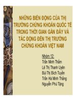 Những biến động của thị trường chứng khoán quốc tế trong thời gian gần đây và tác động đến thị trường chứng khoán việt nam