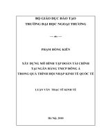 Xây dựng mô hình tập đoàn tài chính tại ngân hàng TMCP đông á trong quá trình hội nhập kinh tế quốc tế