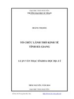Tổ chức lãnh thổ kinh tế tỉnh Hà Giang