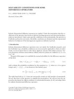 SOLVABILITY CONDITIONS FOR SOME DIFFERENCE OPERATORS N. C. APREUTESEI AND V. A. VOLPERT Received 24 docx