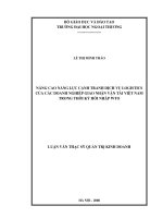 Năng lực cạnh tranh dịch vụ logictics của các doanh nghiệp giao nhận vận tải Việt Nam trong thời kỳ hội nhập WTO