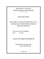 Phát triển các doanh nghiệp vừa và nhỏ trên địa bàn thành phố Hà Nội trong điều kiện hội nhập