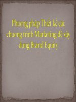 phương pháp thiết kế các chương trình marketing để xây dựng brand equity