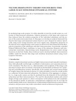 VECTOR DISSIPATIVITY THEORY FOR DISCRETE-TIME LARGE-SCALE NONLINEAR DYNAMICAL SYSTEMS WASSIM M. ppt