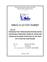 Tiềm năng phát triển mô hình nhượng quyền thương mại (franchise) trong hệ thống kinh doanh đồ ăn nhanh (fastfood) tại việt nam   KFC và bài học kinh nghiệm