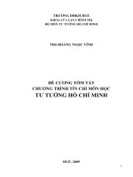 ĐỀ CƯƠNG TÓM TẮT CHƯƠNG TRÌNH TÍN CHỈ MÔN HỌC TƯ TƯỞNG HỒ CHÍ MINH