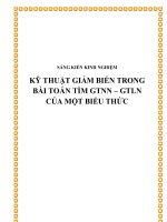 Kỹ thuật giảm biến trong bài toán tìm giá trị nhỏ nhất  giá trị lớn nhất của một biểu thức