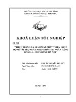 Thực trạng và giải pháp phát triển hoạt động tài trợ xuất nhập khẩu tại ngân hàng đông á   chi nhánh hà nội