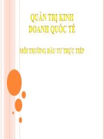 Phân tích môi trường đầu tư trực tiếp trong quản trị kinh doanh quốc tế