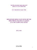 HỎI ĐÁP HỆ THỐNG NGÂN HÀNG ĐỀ THI MÔN NHỮNG NGUYÊN LÝ CƠ BẢN  CỦA CHỦ NGHĨA MÁCLÊNIN