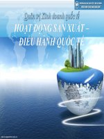 Phân tích các hoạt động sản xuất điều hành quốc tế