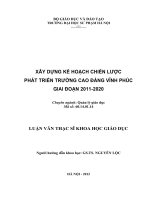 Xây dựng kế hoạch chiến lược phát triển trường Cao đẳng Vĩnh Phúc giai đoạn 2011 2020