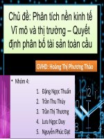 Phân tích nền kinh tế Vĩ mô và thị trường – Quyết định phân bố tài sản toàn cầu