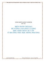 Biện pháp chỉ đạo để nâng cao chất lượng học sinh giỏi các cấp ở trường Tiểu học Hồng Phương