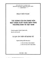 Tác động của đa dạng hóa mặt hàng xuất khẩu đến tăng trưởng kinh tế Việt Nam