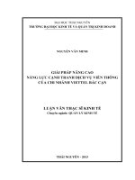 Giải pháp nâng cao năng lực cạnh tranh dịch vụ viễn thông của chi nhánh Viettel Bắc Kạn