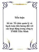 luận văn tốt nghiệp ''''tổ chức quản lý và hạch toán tiền lương đối với các hoạt động trong công ty tnhh tiến minh''''