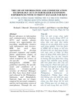 sử dụng công nghệ thông tin và truyền thông (ict) trong khuyến nông phân bón kinh nghiệm từ phần mềm quản lý dinh dưỡng cho cây lúa