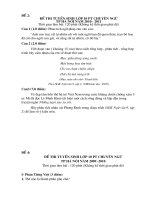 CÁC ĐỀ THI VĂN VÀO 10  CHUYÊN NGỮ