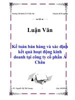 luận văn  kế toán bán hàng và xác định kết quả hoạt động kinh doanh tại công ty cổ phần á châu