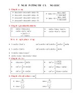 tổng hợp công thức lượng giác