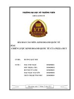 CHIẾN LƯỢC KINH DOANH QUỐC TẾ CỦA PIZZA HUT