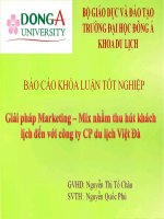 báo cáo tốt nghiệp  giải pháp marketing - mix nhằm thu hút khách du lịch đến với công ty cp du lịch việt đà