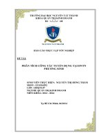 báo cáo thực tập tốt nghiệp phân tích công tác tuyển dụng tại dntn phương sinh