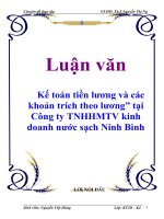 báo cáo tốt nghiệp  kế toán tiền lương và các khoản trích theo lương tại công ty tnhhmtv kinh doanh nước sạch ninh bình