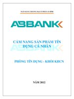 CẨM NANG SẢN PHẨM TÍN DỤNG CÁ NHÂN