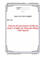 báo cáo tốt nghiệp  kế toán nguyên vật liệu tại công ty cổ phần xây dựng giao thông i thái nguyên