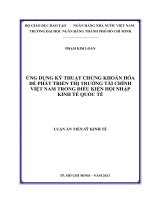 Ứng dụng kỹ thuật chứng khoán hoá để phát triển thị trường tài chính Việt Nam trong điều kiện hội nhập kinh tế quốc tế