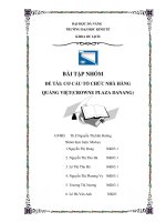 tiểu luận cơ cấu tổ chức nhà hàng quảng việt